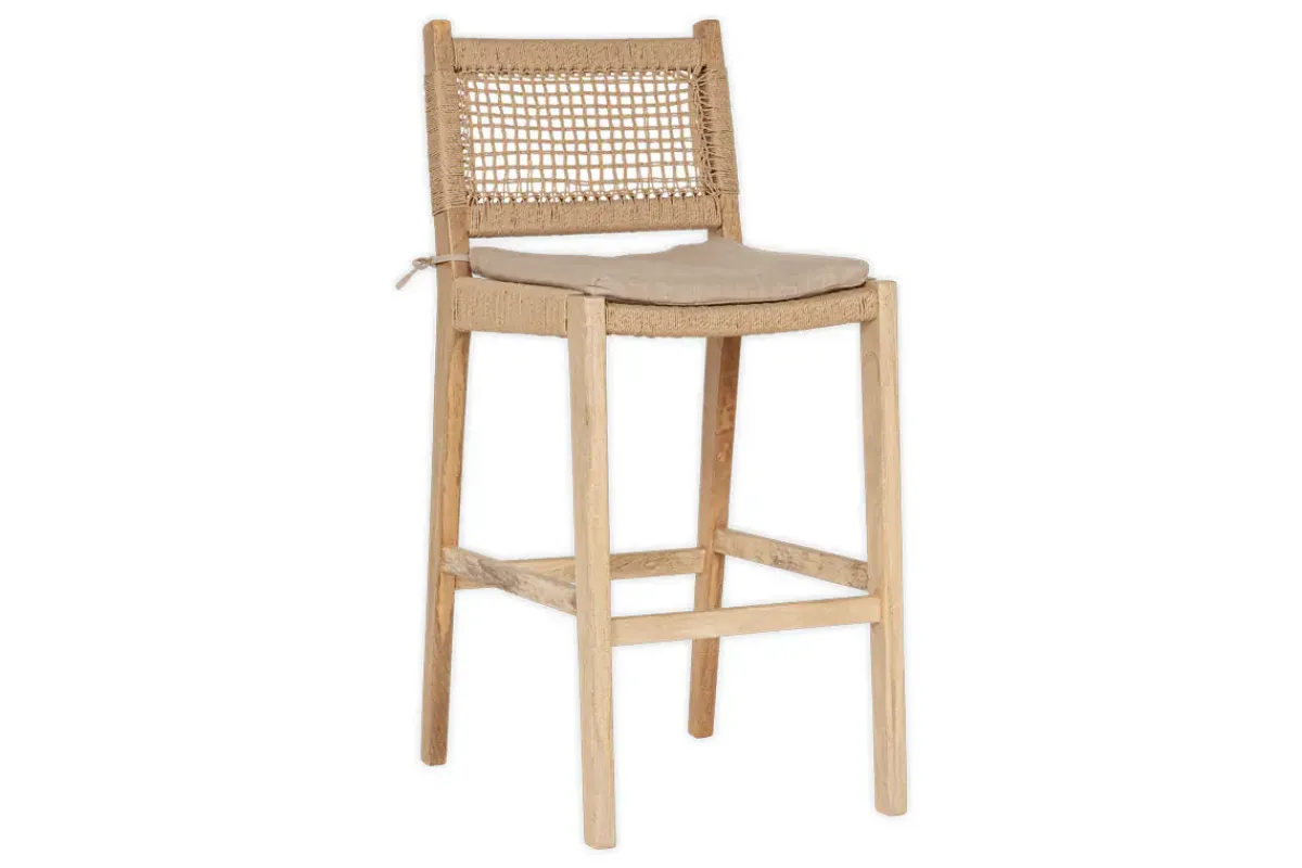 Kitchen & Dining|Bar Stools & Bar Chairs^Nkuku Aamani Mango Wood & Cord Counter Chair - Natural