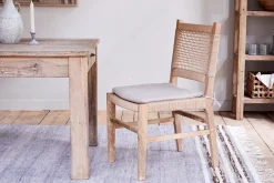 Kitchen & Dining|Dining Chairs & Benches^Nkuku Aamani Mango Wood & Cord Dining Chair - Natural