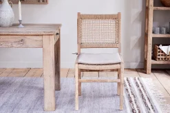 Kitchen & Dining|Dining Chairs & Benches^Nkuku Aamani Mango Wood & Cord Dining Chair - Natural