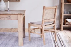 Kitchen & Dining|Dining Chairs & Benches^Nkuku Aamani Mango Wood & Cord Dining Chair - Natural