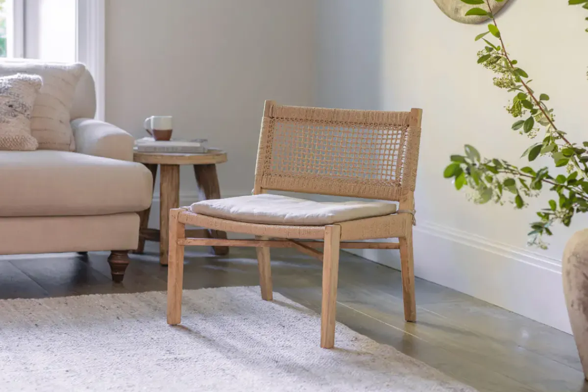 Bedroom|Living^Nkuku Aamani Mango Wood & Cord Occasional Chair - Natural
