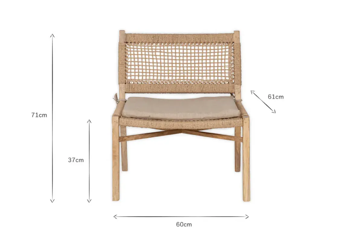 Bedroom|Living^Nkuku Aamani Mango Wood & Cord Occasional Chair - Natural