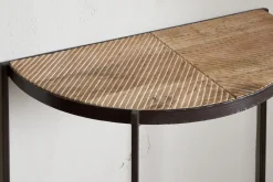 Living|Hallway & Bootroom^Nkuku Aasha Mango Wood Half Moon Console Table - Natural