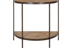 Living|Hallway & Bootroom^Nkuku Aasha Mango Wood Half Moon Console Table - Natural