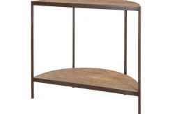 Living|Hallway & Bootroom^Nkuku Aasha Mango Wood Half Moon Console Table - Natural