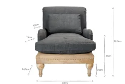 Living|Armchairs^Nkuku Abe Deconstructed Linen Armchair - Charcoal