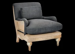 Living|Armchairs^Nkuku Abe Deconstructed Linen Armchair - Charcoal