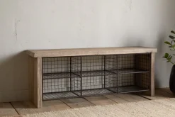 Hallway & Bootroom|Benches^Nkuku Abha Reclaimed Wood & Iron Storage Bench - Natural