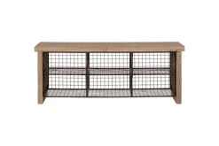 Hallway & Bootroom|Benches^Nkuku Abha Reclaimed Wood & Iron Storage Bench - Natural