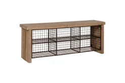 Hallway & Bootroom|Benches^Nkuku Abha Reclaimed Wood & Iron Storage Bench - Natural
