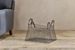 Baskets^Nkuku Adah Iron Baskets - Brown (Set of 2)