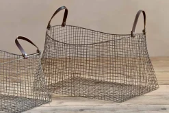 Baskets^Nkuku Adah Iron Baskets - Brown (Set of 2)