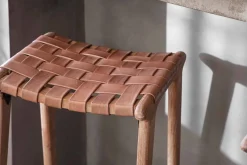 Kitchen & Dining|Bar Stools & Bar Chairs^Nkuku Adembi Woven Leather Counter Stool