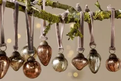 Baubles & Tree Decorations|Winter Berries^Nkuku Adisa Bauble Jar - (Set of 16) Antique Gold & Rust