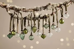 Baubles & Tree Decorations|Shades Of Nature^Nkuku Adisa Bauble Jar - (Set of 16) Mixed Green & Clear