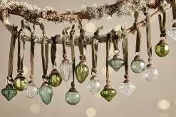 Baubles & Tree Decorations|Shades Of Nature^Nkuku Adisa Bauble Jar - (Set of 16) Mixed Green & Clear
