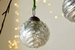 Baubles & Tree Decorations|New Christmas^Nkuku Adoya Baubles - Aged Nickel (Set of 4)