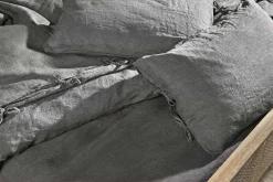 Bedroom Textiles|Bedroom^Nkuku Adya Linen Duvet Cover - Charcoal