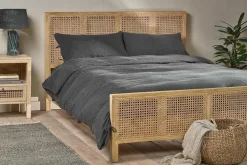 Bedroom Textiles|Bedroom^Nkuku Adya Linen Duvet Cover - Charcoal