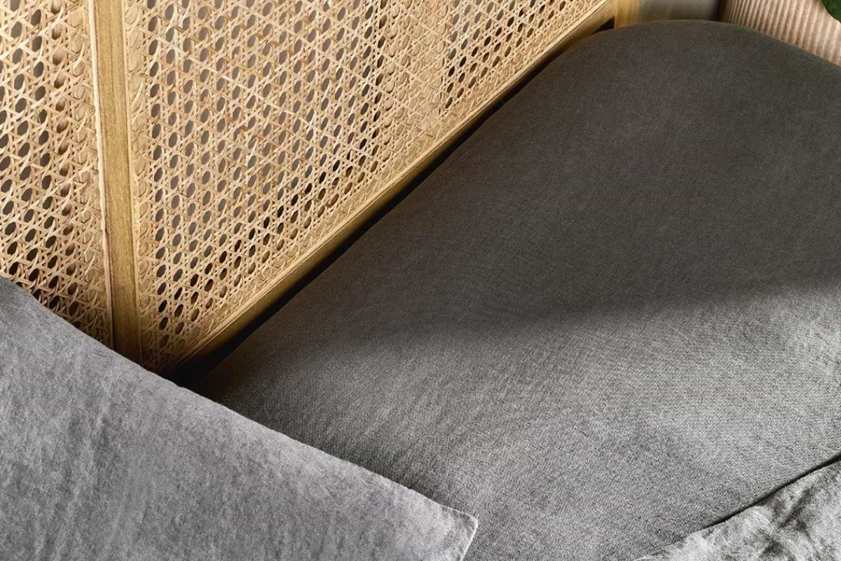 Bedroom Textiles|Bedroom^Nkuku Adya Linen Fitted Sheet - Charcoal