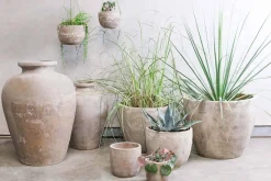 Garden Planters|Garden Décor^Nkuku Affiti Clay Tapered Pot - Large