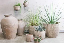 Garden Planters|Garden Décor^Nkuku Affiti Clay Tapered Pot - Small