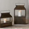 Fireside|Lanterns^Nkuku Akoko Wide Lantern - Brown Patina