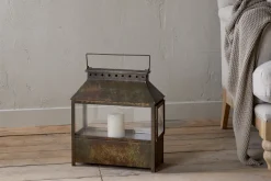 Fireside|Lanterns^Nkuku Akoko Wide Lantern - Brown Patina