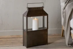 Fireside|Lanterns^Nkuku Akoko Wide Lantern - Brown Patina
