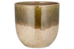 Indoor Planters^Nkuku Almeida Reactive Glaze Plant Pot - Olive & Natural