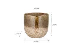 Indoor Planters^Nkuku Almeida Reactive Glaze Plant Pot - Olive & Natural