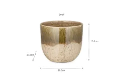Indoor Planters^Nkuku Almeida Reactive Glaze Plant Pot - Olive & Natural