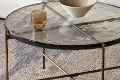 Living|Coffee Tables^Nkuku Aluva Glass Coffee Table - Clear & Antique Brass