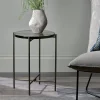 Living|Side Tables^Nkuku Aluva Glass Side Table - Clear & Antique Brass