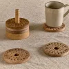 Table Settings & Linens^Nkuku Anali Mango Wood Coasters - Natural