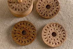 Table Settings & Linens^Nkuku Anali Mango Wood Coasters - Natural