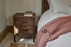 Bedroom|Beside Tables^Nkuku Anbu Acacia Bedside Table - Washed Walnut