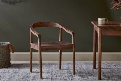 Kitchen & Dining|Dining Chairs & Benches^Nkuku Anbu Acacia Dining Chair - Washed Walnut