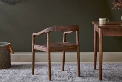 Kitchen & Dining|Dining Chairs & Benches^Nkuku Anbu Acacia Dining Chair - Washed Walnut