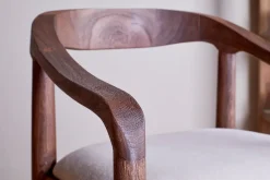 Kitchen & Dining|Bar Stools & Bar Chairs^Nkuku Anbu Acacia Upholstered Counter Chair - Washed Walnut