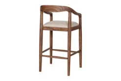 Kitchen & Dining|Bar Stools & Bar Chairs^Nkuku Anbu Acacia Upholstered Counter Chair - Washed Walnut