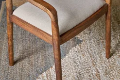 Kitchen & Dining|Dining Chairs & Benches^Nkuku Anbu Acacia Upholstered Dining Chair - Washed Walnut