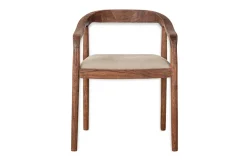 Kitchen & Dining|Dining Chairs & Benches^Nkuku Anbu Acacia Upholstered Dining Chair - Washed Walnut