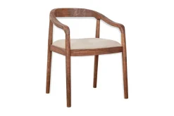 Kitchen & Dining|Dining Chairs & Benches^Nkuku Anbu Acacia Upholstered Dining Chair - Washed Walnut