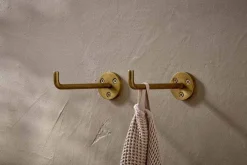 Bathroom Accessories|Hooks & Rails^Nkuku Aniko Iron Hook - Brass (Set of 2)