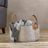 Baskets|Bedroom^Nkuku Anjuli Jute & Cotton Basket - Off White & Black