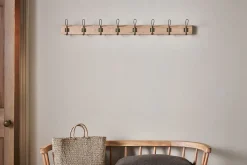 Hooks & Rails|Hooks & Rails^Nkuku Ankita Mango Wood & Iron Hooks - Natural & Antique Brass - Large