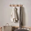 Hooks & Rails|Hooks & Rails^Nkuku Ankita Mango Wood & Iron Hooks - Natural & Antique Brass - Small