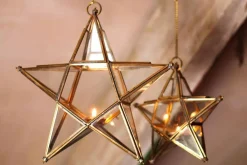 Lanterns|Candles & Candleholders^Nkuku Antique Brass Glass Star