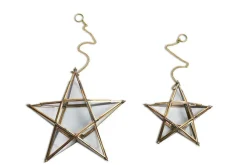Lanterns|Candles & Candleholders^Nkuku Antique Brass Glass Star